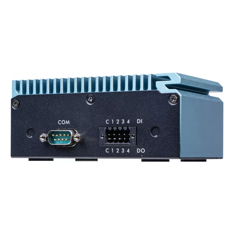 Shuttle Edge PC SPCEL02, Intel Celeron J6412, 1x HDMI, 2x 2.5G LAN, 1x COM, DIO (4x in, 4x out), 3x USB, 2x M.2, 12-24V, funzionamento continuo 24/7, senza ventola, incl. staffa VESA e guida DIN