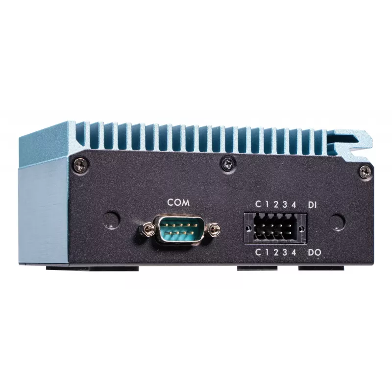 Shuttle Edge PC SPCEL02, Intel Celeron J6412, 1x HDMI, 2x 2.5G LAN, 1x COM, DIO (4x in, 4x out), 3x USB, 2x M.2, 12-24V, funzionamento continuo 24/7, senza ventola, incl. staffa VESA e guida DIN