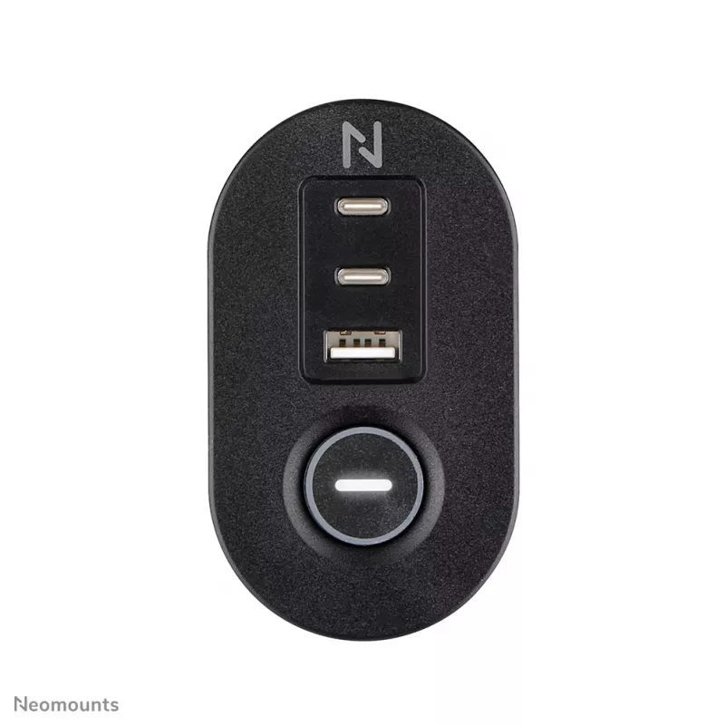 Neomounts DS22-840BL6 Presa da tavolo con morsetto e porte USB-C e USB-A – ricarica rapida