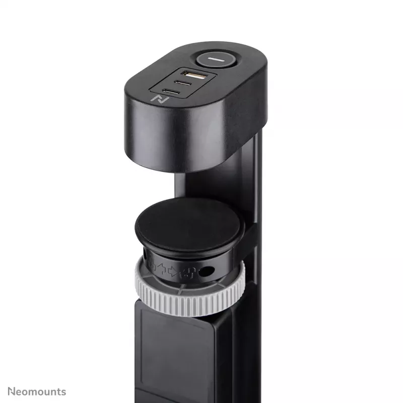 Neomounts DS22-840BL6 Presa da tavolo con morsetto e porte USB-C e USB-A – ricarica rapida