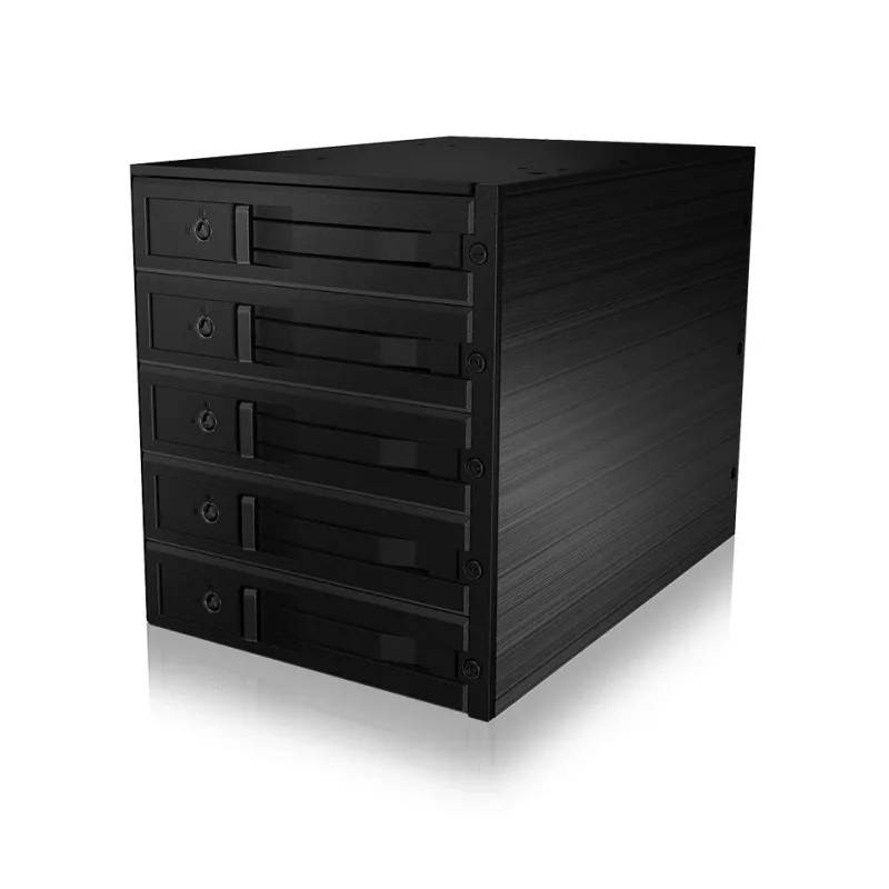 ICY BOX - IB-565SSK - backplane, 5x SATA 3,5 HDD per 3x vano 5,25, hot swap, senza vassoi - nero