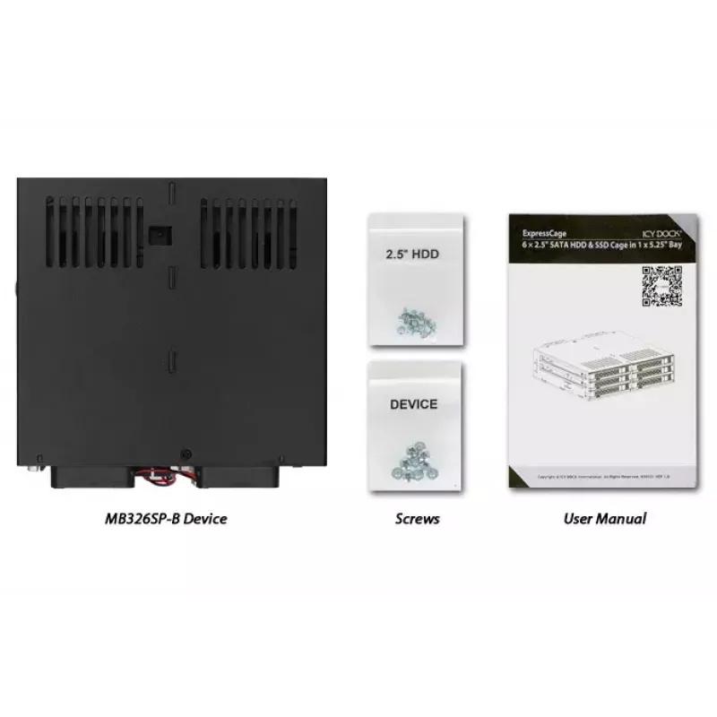 Disk Array Icy Dock MB326SP-B 0 TB Rack 1U nero