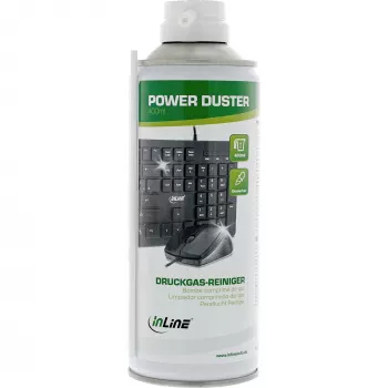 Bomboletta spray aria compressa 400 ml — InLine, alta pressione per manutenzione IT, server e PC
