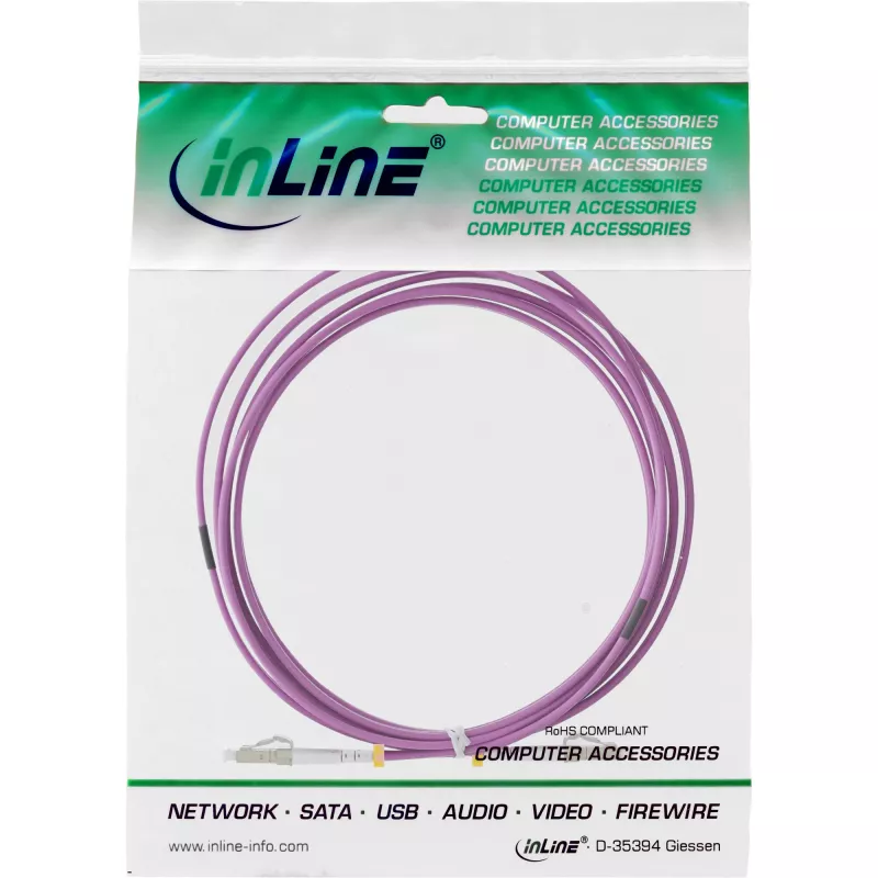 Cavo duplex in fibra ottica LC/LC InLine 88542P 50/125µm OM4 2m