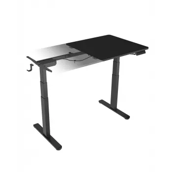 Scrivania elettrica regolabile in altezza ICY BOX IB-EW122B-TT, nero, 1400×700 mm, altezza 630–1280 mm, portata 100 kg