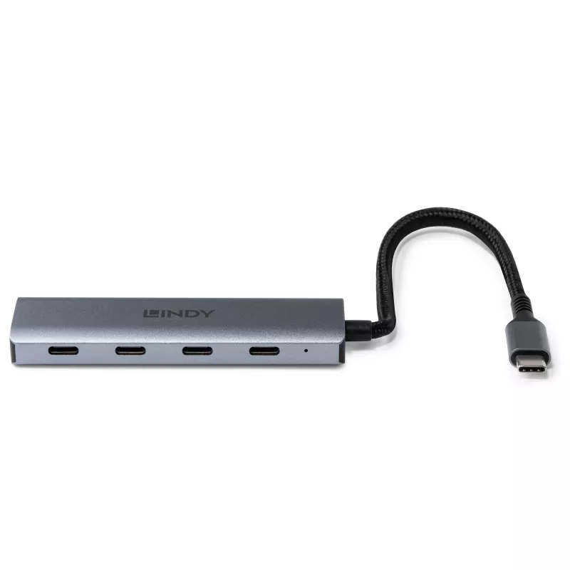Lindy 43414 hub USB 3.2 Gen 2 Type-C a 4 porte, 4x USB-C, da scrivania