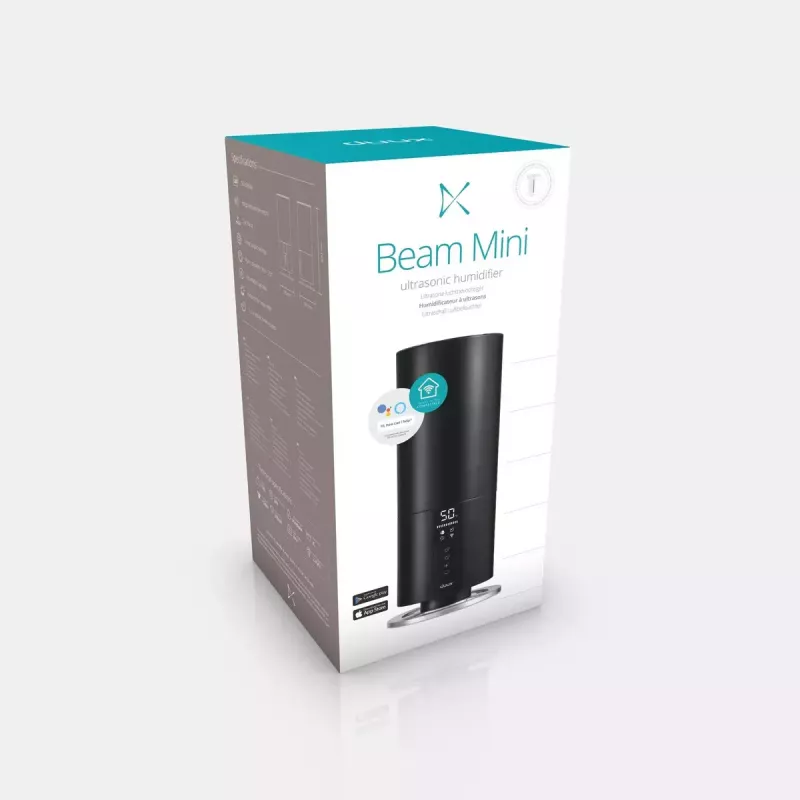 Umidificatore Duux Beam Mini 2 a ultrasuoni — serbatoio acqua 3 L, display LED, nero