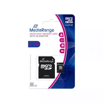 Scheda di memoria MediaRange 4 GB MicroSDHC Class 10 MR956