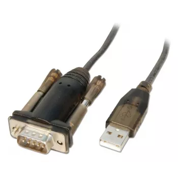Convertitore Lindy USB a seriale Lite, grigio, trasparente, 1,5 m, USB Type-A, RS-232, connettore maschio, connettore maschio