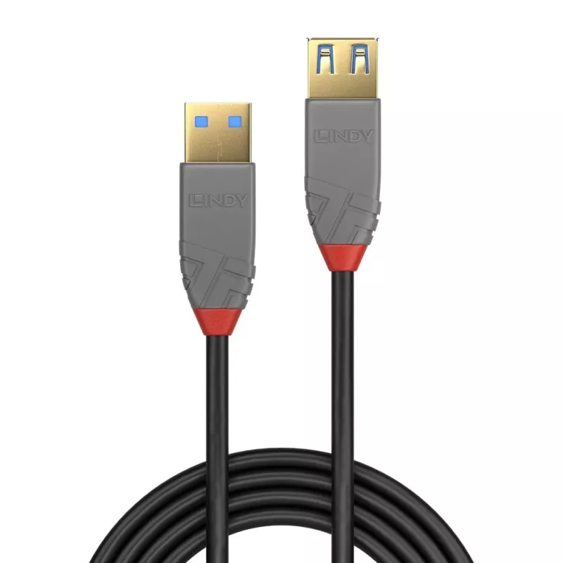 Cavo prolunga USB 3.2 Type-A Lindy 1 m, 5Gbit/s, Anthra Line