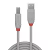 Cavo USB 2.0 Type-A a B Lindy 0,5 m, Anthra Line, grigio