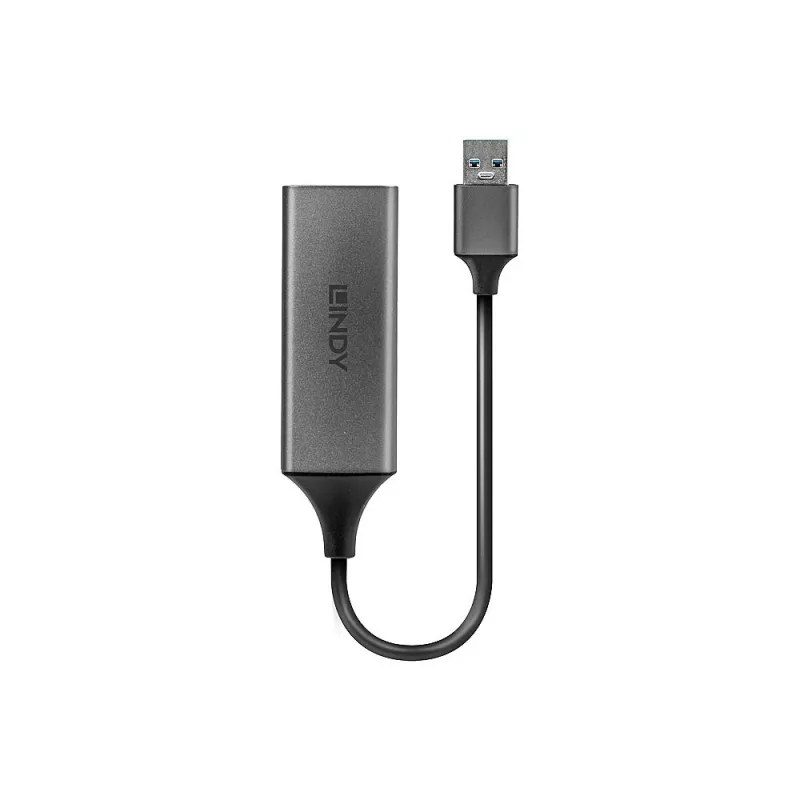 Convertitore USB 3.0 Gigabit Ethernet Lindy, con filo, USB, Ethernet, 5000 Mbit/s, argento