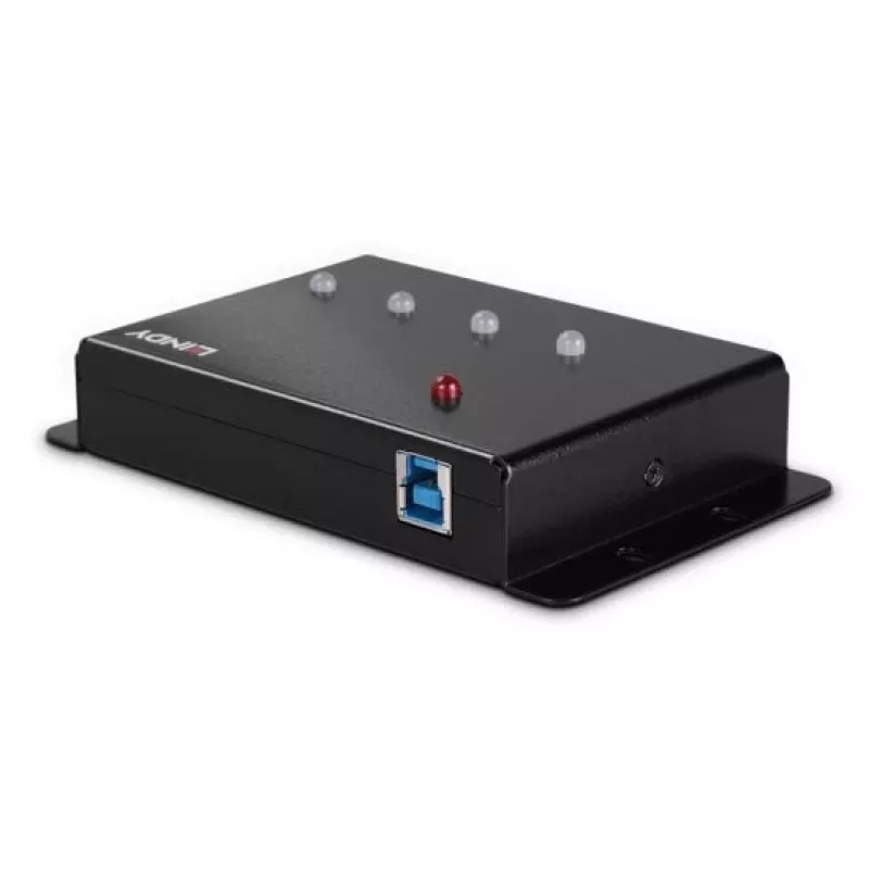 Hub USB 3.0 4 porte in metallo Lindy