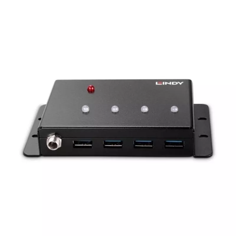 Hub USB 3.0 4 porte in metallo Lindy