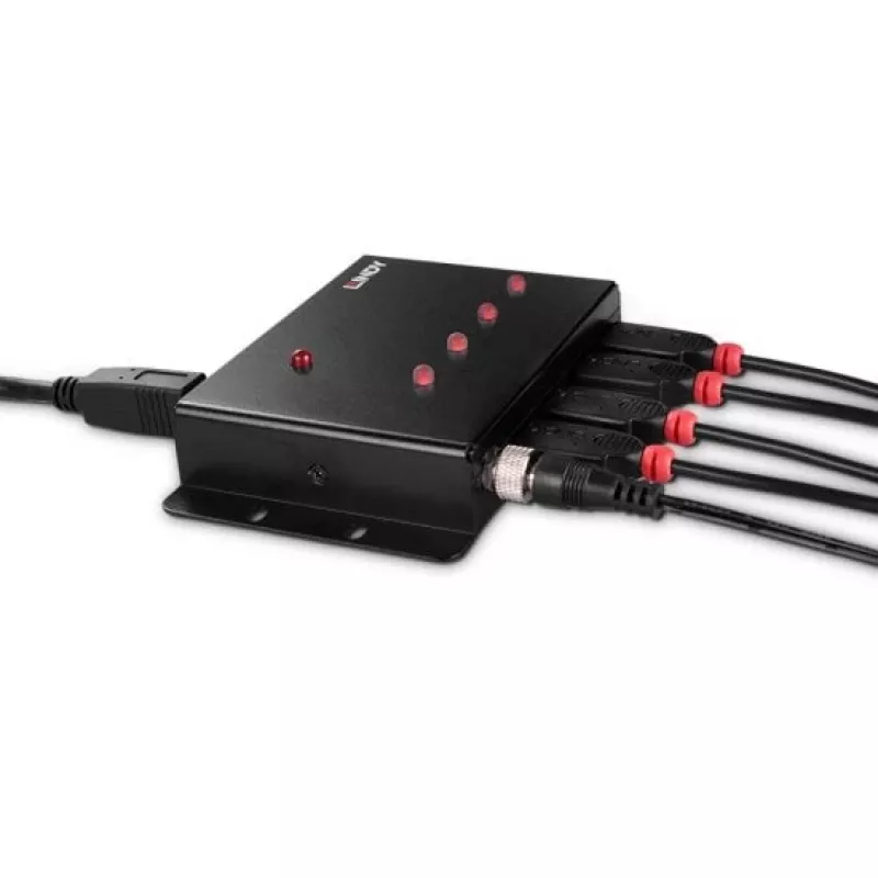 Hub USB 3.0 4 porte in metallo Lindy