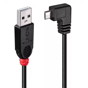 Cavo USB 2.0 Lindy Type-A a Micro-B, 0,5 m, 90° ad angolo retto