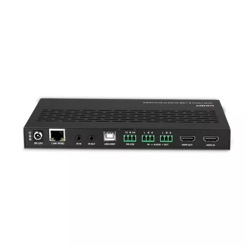 Lindy 38396 encoder 4K30 HDMI e USB over IP, Multicast e Videowall, HDMI 2.0, HDCP 2.2, PoE, 100 m