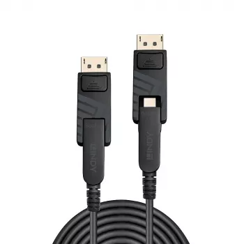 Lindy cavo Mini DisplayPort 1.4 ibrido in fibra ottica 20 m con connettori DP rimovibili