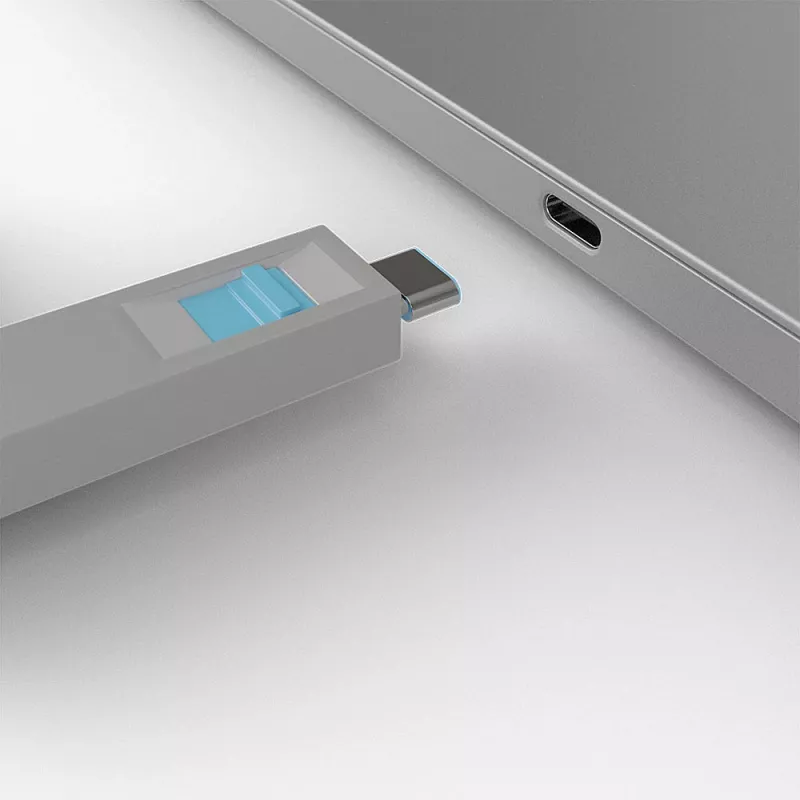 Port blocker Lindy USB Type-C port blocker chiave confezione da 4 pezzi blu