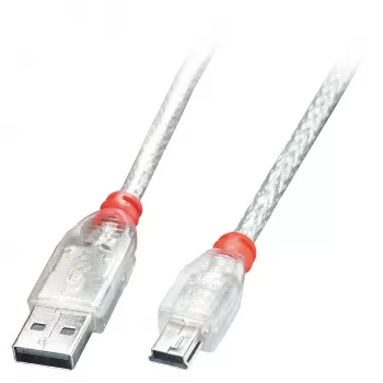 Lindy cavo USB 2.0 - Type-A a Mini-B 1 m, trasparente