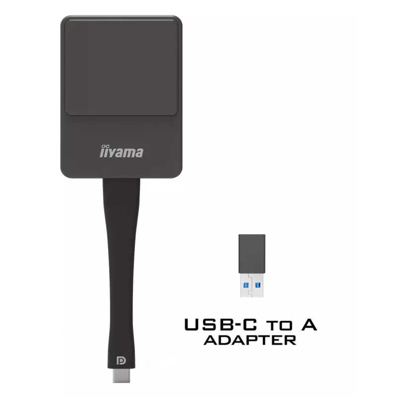 iiyama WP D002C dongle per presentazioni wireless, USB-C (DP-Alt), E-Share, argento/nero