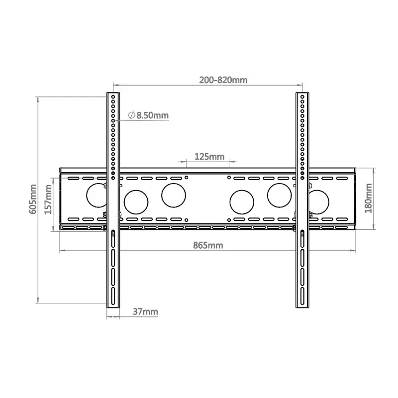 Hagor WH 85 T-HD supporto da parete per TV, 55–110 pollici (140–279 cm), VESA 800x600, max 125 kg, inclinabile, nero