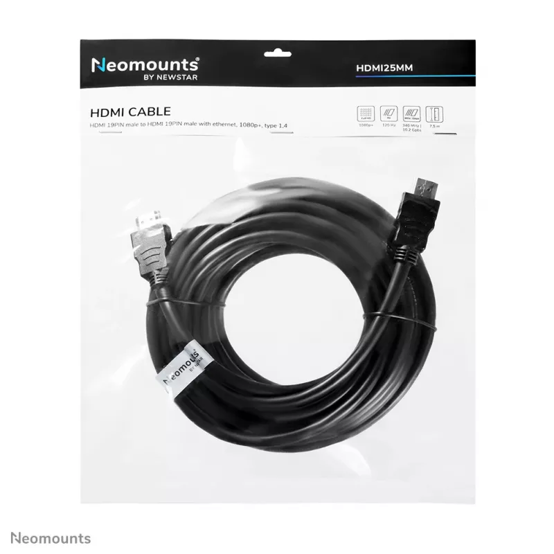 Cavo HDMI Neomounts HDMI25MM – 7,5 metri, 7,5 m, 10,2 Gbit/s, nero