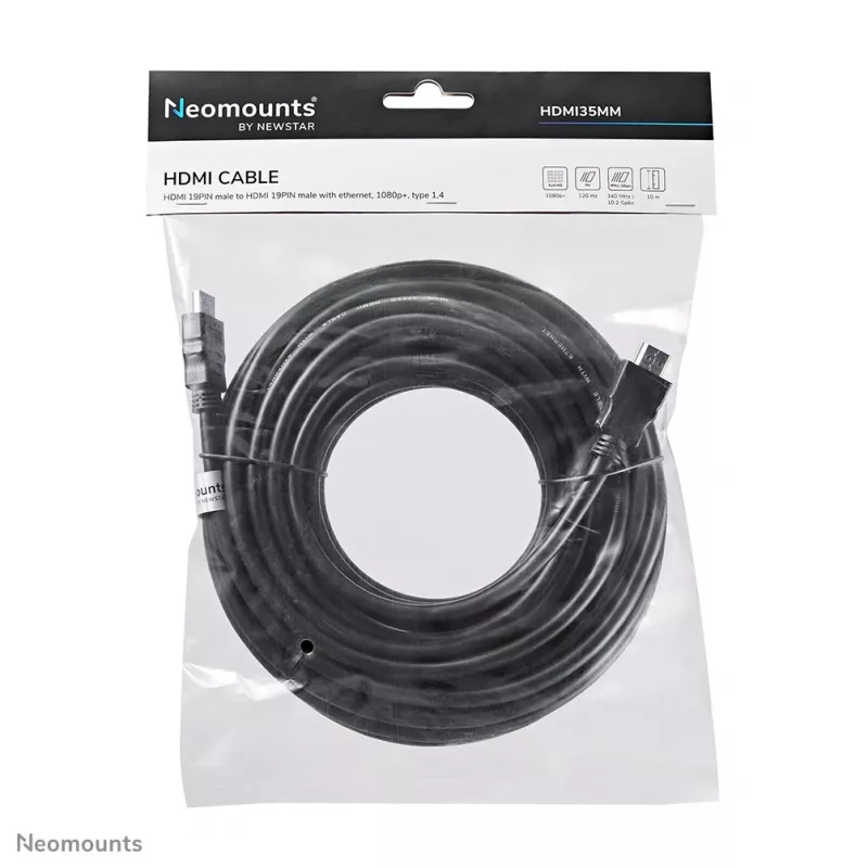 Cavo HDMI Neomounts HDMI35MM - 10 metri, 10 m, HDMI Type-A (standard), HDMI Type-A (standard), 10,2 Gbit/s, nero