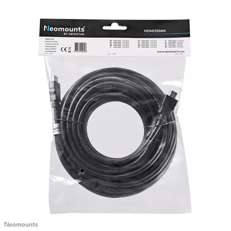 Cavo HDMI Neomounts HDMI35MM - 10 metri, 10 m, HDMI Type-A (standard), HDMI Type-A (standard), 10,2 Gbit/s, nero