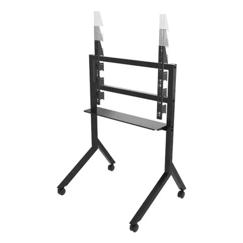 B-Tech BT8545/B carrello per TV, 55–86 pollici, VESA 900x600, max 100 kg, con ripiano, nero