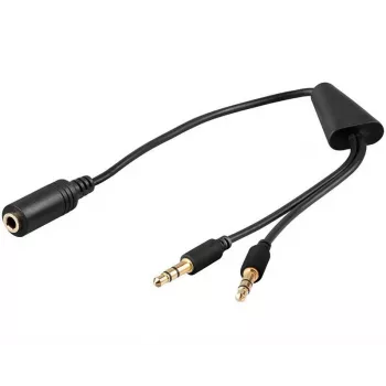 Cavo audio Microconnect AUDAL 0,4 m 2x connettore maschio 3,5 mm a connettore femmina 3,5 mm nero