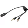Cavo audio Microconnect AUDAL 0,4 m 2x connettore maschio 3,5 mm a connettore femmina 3,5 mm nero