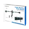 LogiLink BP0107 supporto da scrivania per tre monitor, 17-27 pollici, 7 kg per braccio, VESA 75x75/100x100, acciaio, nero