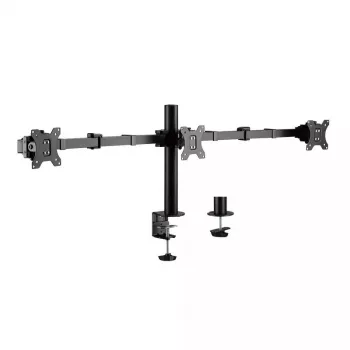 LogiLink BP0107 supporto da scrivania per tre monitor, 17-27 pollici, 7 kg per braccio, VESA 75x75/100x100, acciaio, nero