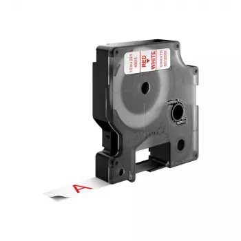 DYMO Authentic etichette D1 | stampa rossa su nastro bianco | 12 mm x 7 m | etichette autoadesive per etichettatrici LabelManager | prodotte in Europa