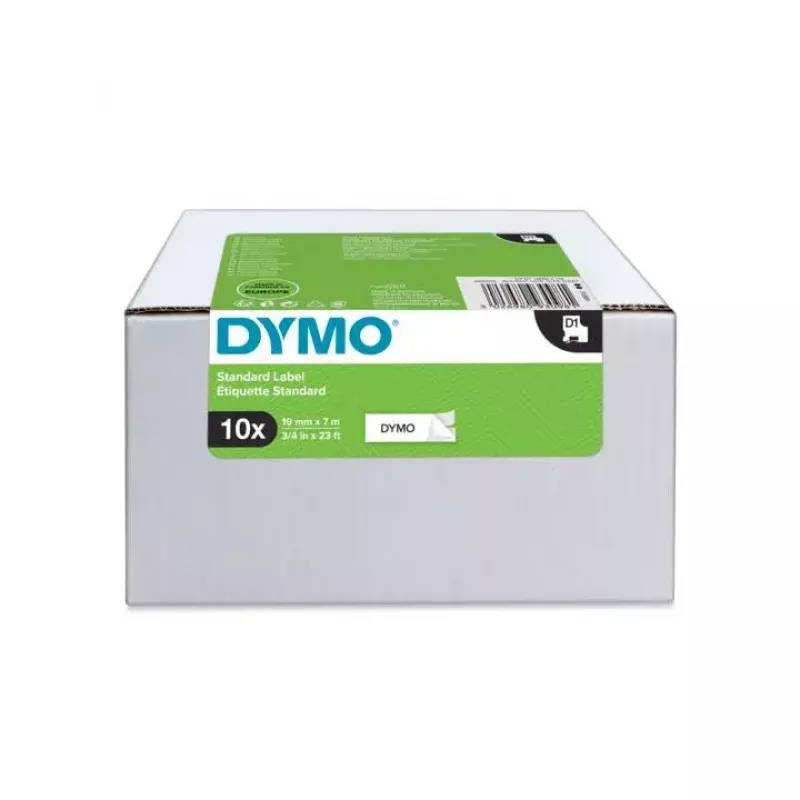 DYMO Authentic etichette D1 | stampa nera su bianco | 19 mm x 7 m | etichette autoadesive per etichettatrici LabelManager | 10 pezzi
