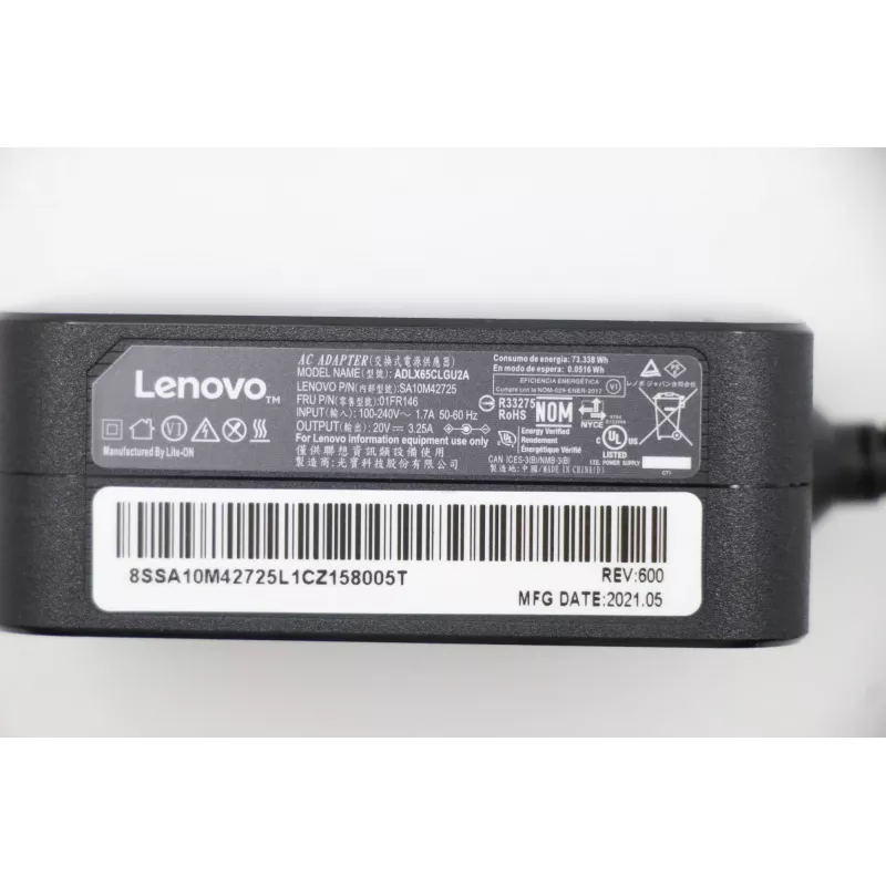 Lenovo 01FR146 alimentatore/inverter per interni 65 W nero