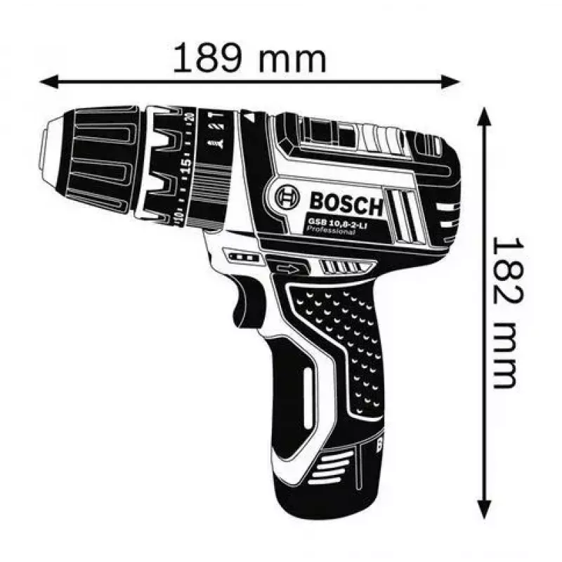 Bosch GSB 10,8-2-LI Professional senza chiave nero, blu, rosso