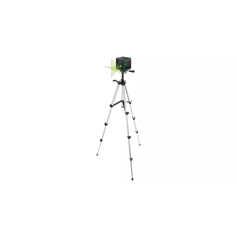Livella laser Bosch Quigo Green con treppiede 1,1 m — set laser a croce compatto
