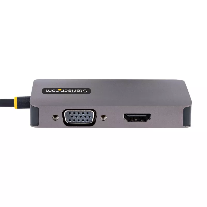 Adattatore video USB-C StarTech.com, adattatore USB-C a HDMI DVI VGA, fino a 4K 60Hz, alluminio, adattatore video multiporta, compatibile Thunderbolt 3/4, adattatore da viaggio USB Type-C