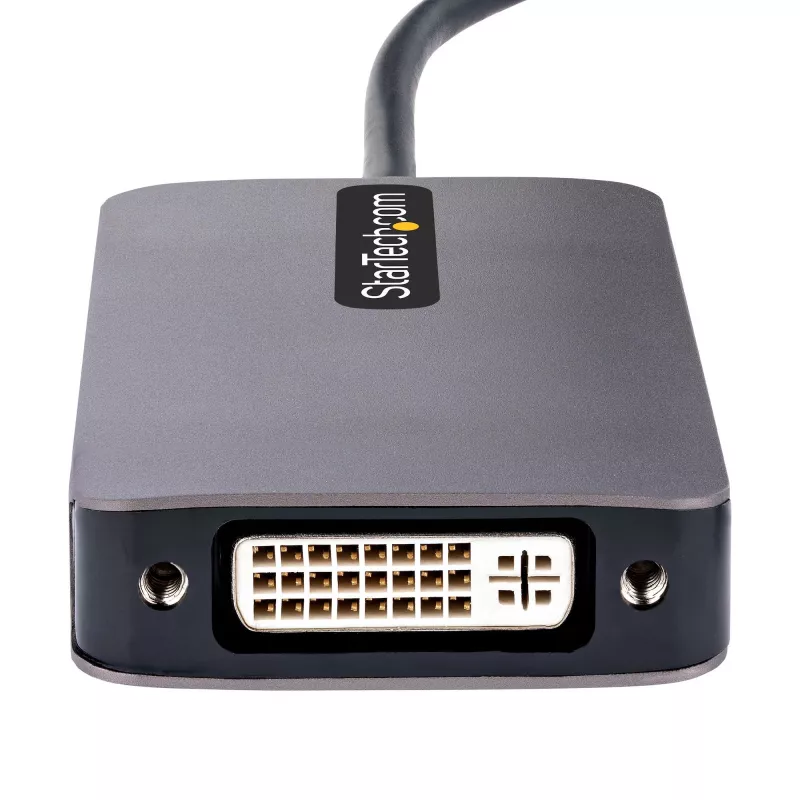 Adattatore video USB-C StarTech.com, adattatore USB-C a HDMI DVI VGA, fino a 4K 60Hz, alluminio, adattatore video multiporta, compatibile Thunderbolt 3/4, adattatore da viaggio USB Type-C