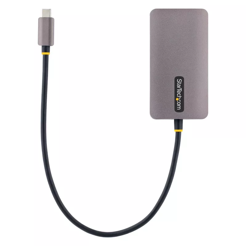 Adattatore video USB-C StarTech.com, adattatore USB-C a HDMI DVI VGA, fino a 4K 60Hz, alluminio, adattatore video multiporta, compatibile Thunderbolt 3/4, adattatore da viaggio USB Type-C