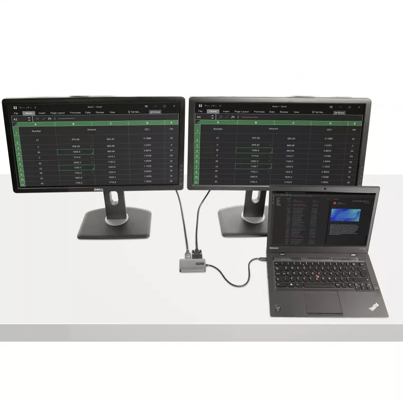 Adattatore video USB-C StarTech.com, adattatore USB-C a HDMI DVI VGA, fino a 4K 60Hz, alluminio, adattatore video multiporta, compatibile Thunderbolt 3/4, adattatore da viaggio USB Type-C