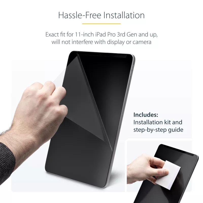 StarTech.com pellicola protezione privacy a 4 vie per iPad Pro 11 pollici, per orientamento verticale/orizzontale, touch, angolo di visuale +/- 30°, blocca fino al 51% della luce blu, antiriflesso