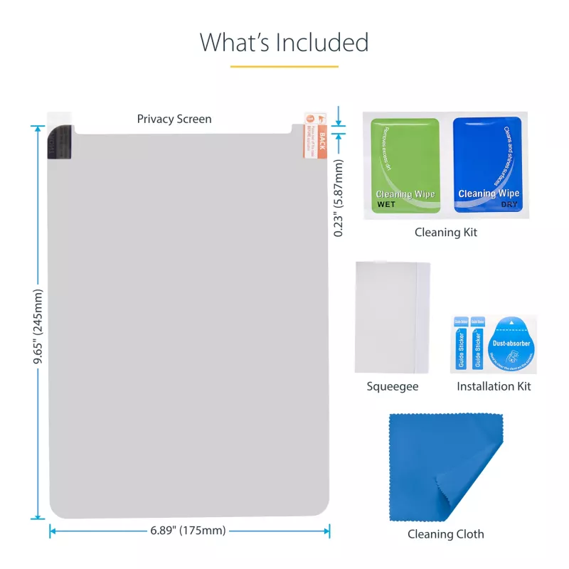 StarTech.com pellicola protezione privacy a 4 vie per iPad Pro 11 pollici, per orientamento verticale/orizzontale, touch, angolo di visuale +/- 30°, blocca fino al 51% della luce blu, antiriflesso