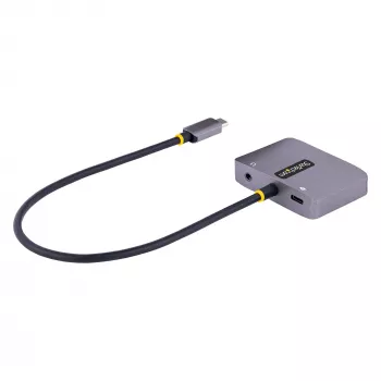 Adattatore video USB-C StarTech.com, adattatore multiporta USB-C a HDMI VGA, audio 3,5 mm, 4K 60Hz HDR, 100W PD pass-through, compatibile Thunderbolt 3/4 – adattatore display USB-C da viaggio