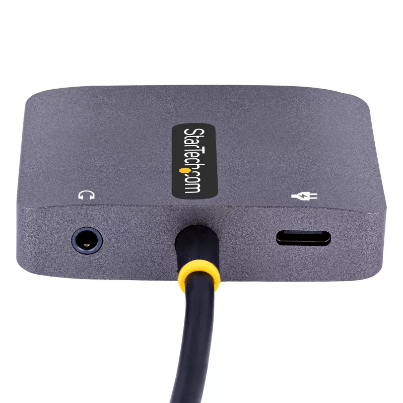 Adattatore video USB-C StarTech.com, adattatore multiporta USB-C a HDMI VGA, audio 3,5 mm, 4K 60Hz HDR, 100W PD pass-through, compatibile Thunderbolt 3/4 – adattatore display USB-C da viaggio
