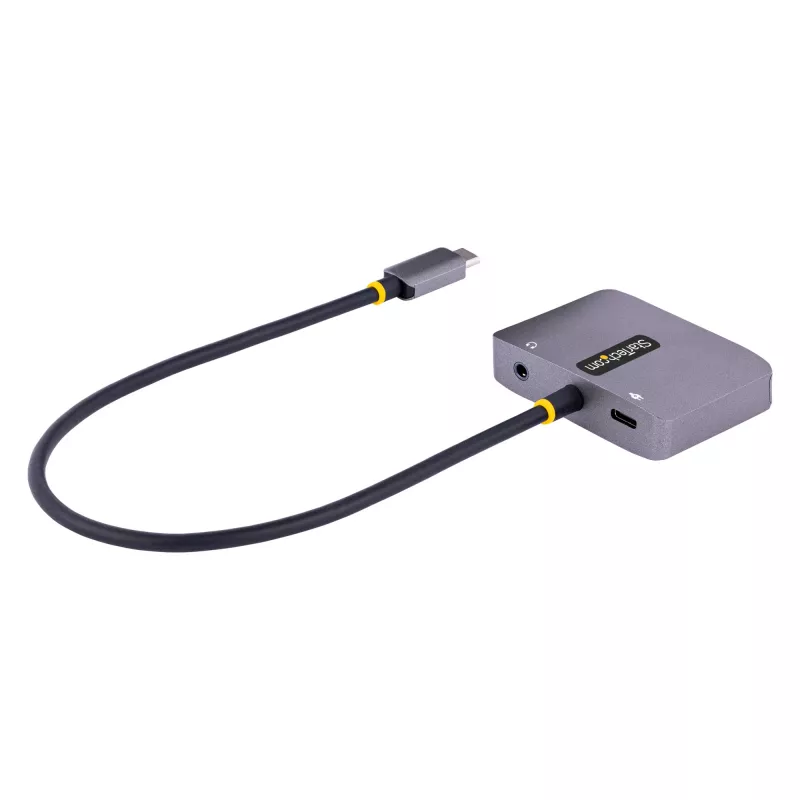 Adattatore video USB-C StarTech.com, adattatore multiporta USB-C a HDMI VGA, audio 3,5 mm, 4K 60Hz HDR, 100W PD pass-through, compatibile Thunderbolt 3/4 – adattatore display USB-C da viaggio