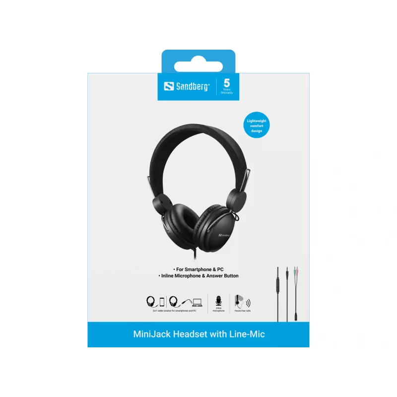 Headset Sandberg MiniJack con microfono in-line