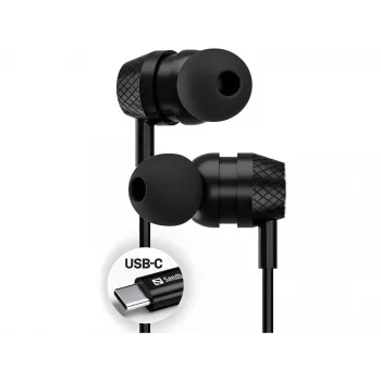Headset Sandberg USB-C/A in-ear con microfono sul cavo